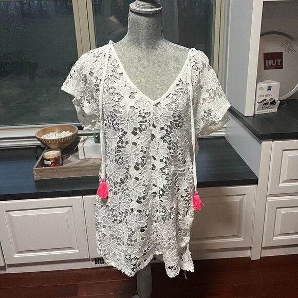 Target Xhilaration White Beach Cover up Size M NWOT - Picture 1 of 2